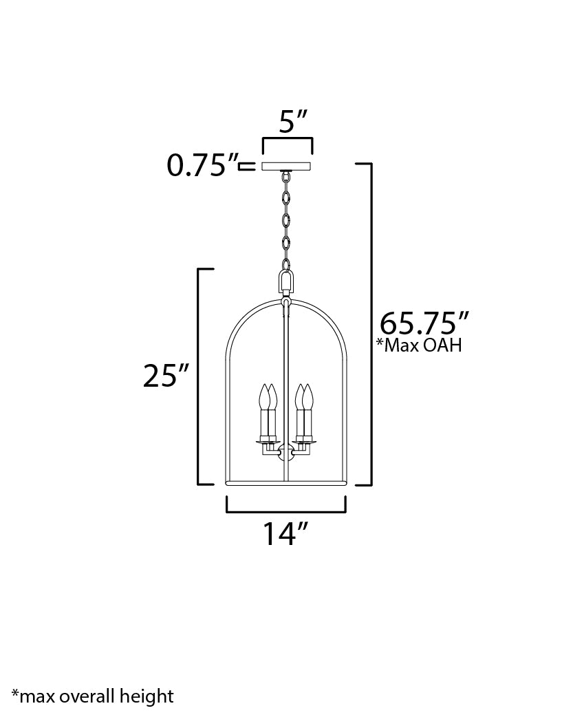 Martel Pendant dimensions diagram