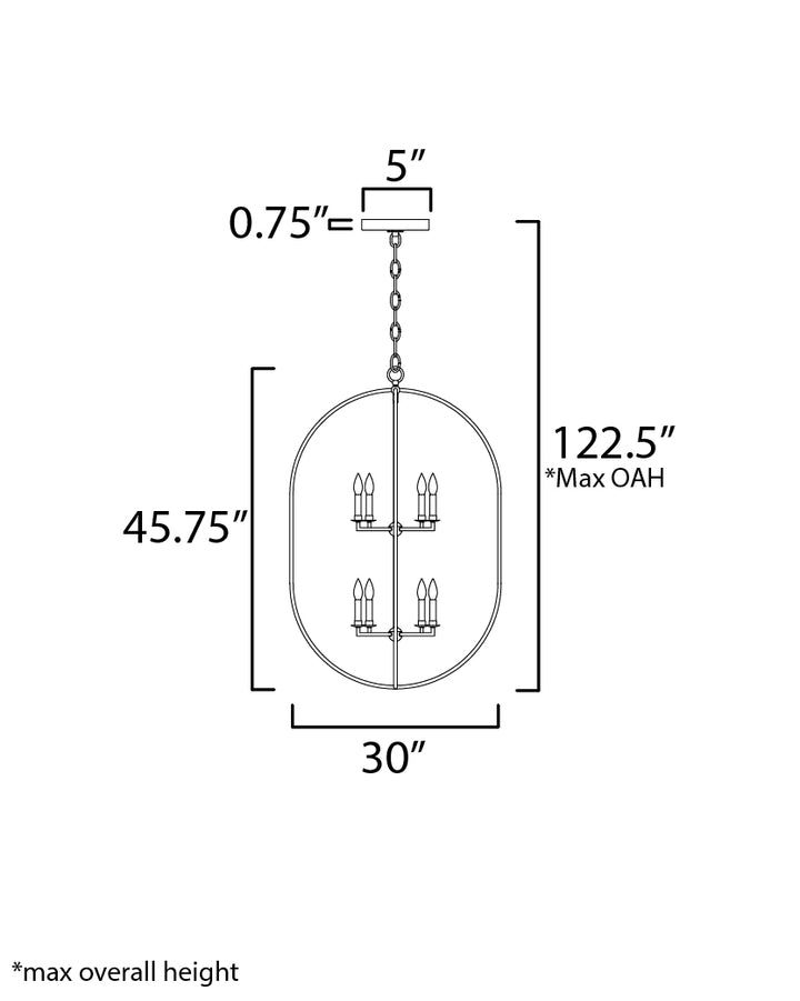 Martel Pendant dimensions diagram