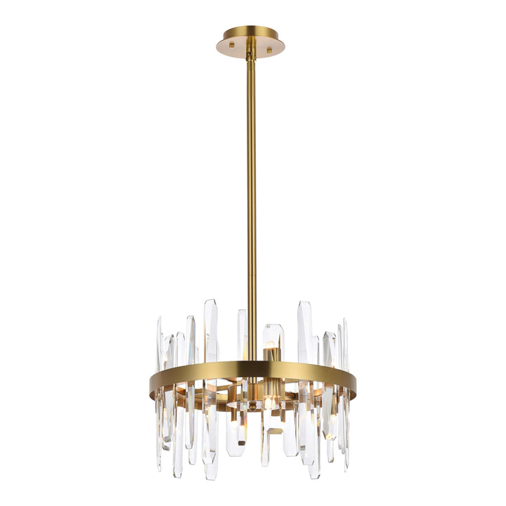 Serena Crystal Pendant in Satin Gold by Elegant