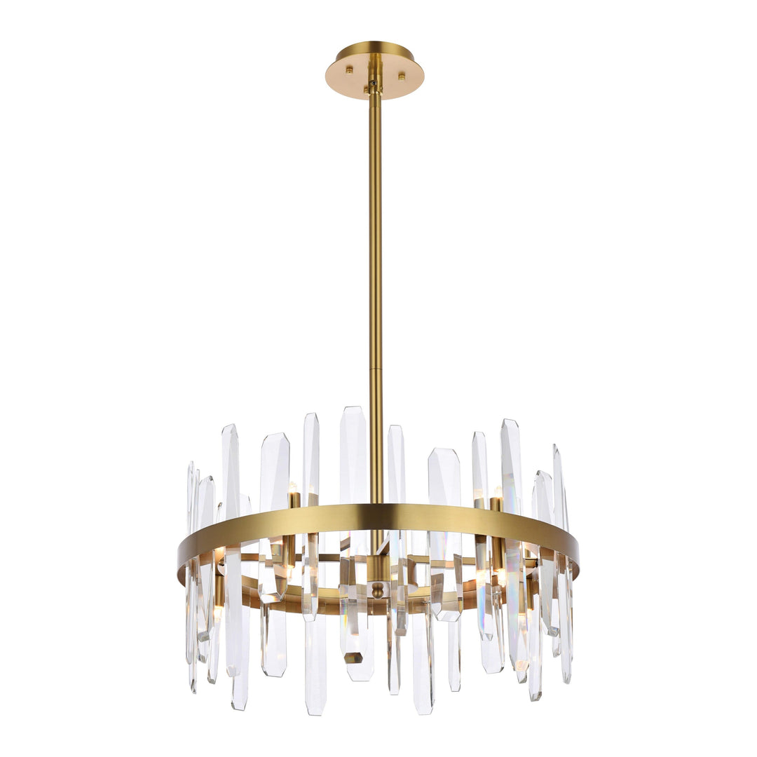 Serena Crystal Pendant in Satin Gold by Elegant