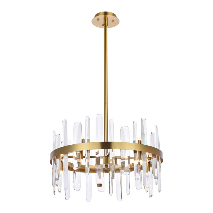 Serena Crystal Pendant in Satin Gold by Elegant