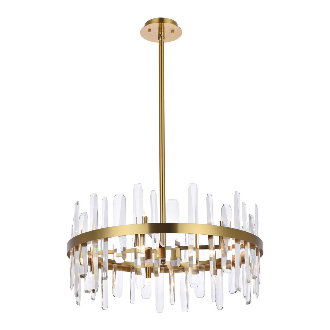 Serena Crystal Pendant in Satin Gold by Elegant
