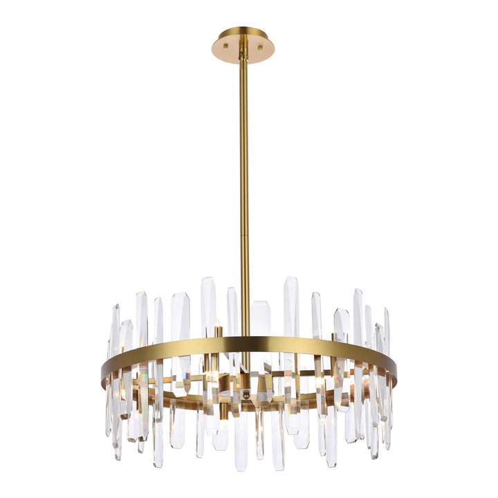 Serena Crystal Pendant in Satin Gold by Elegant