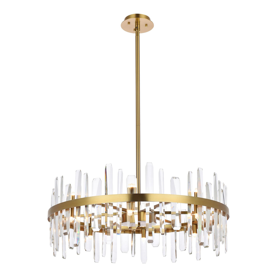 Serena Crystal Chandelier in Satin Gold by Elegant