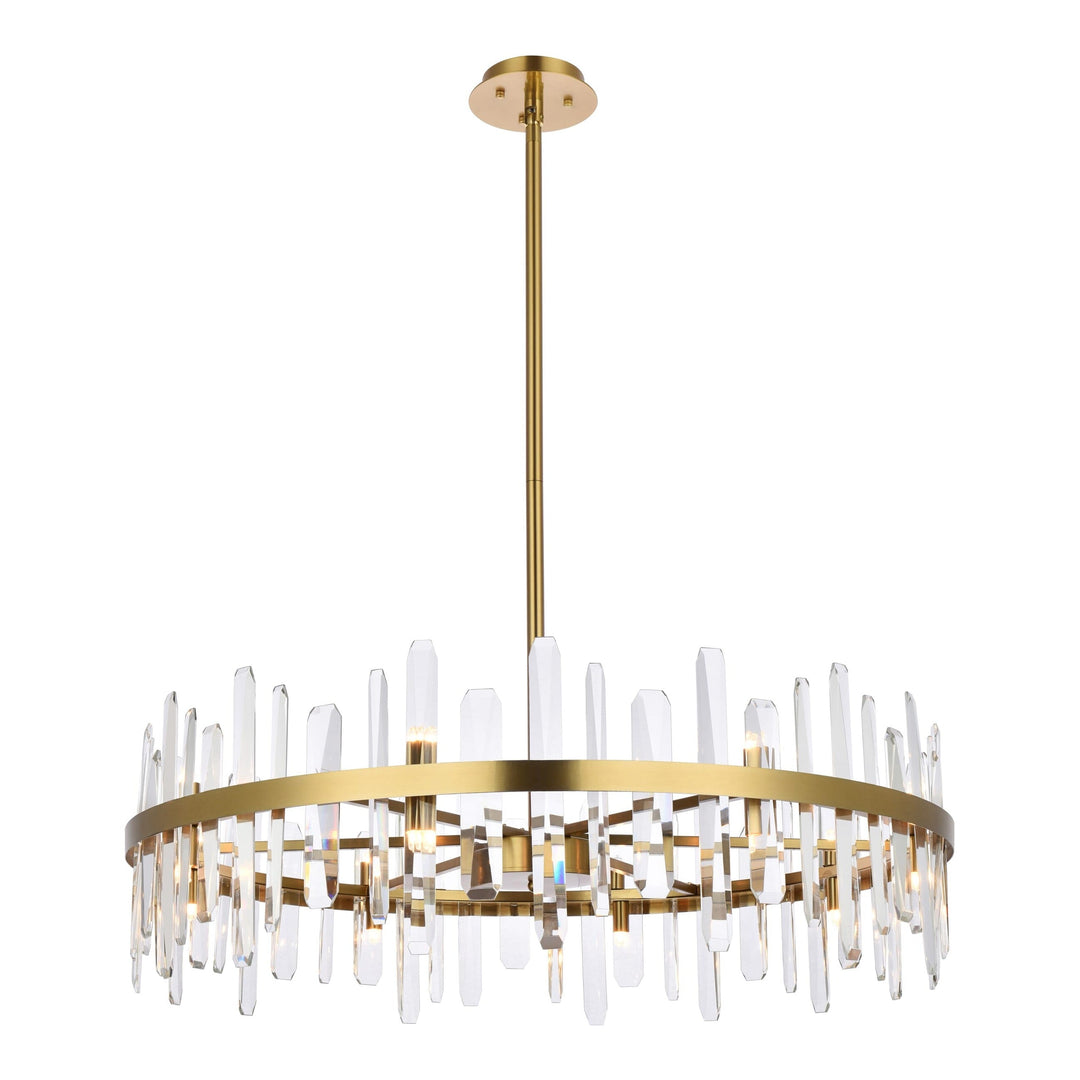 Serena Crystal Chandelier in Satin Gold by Elegant