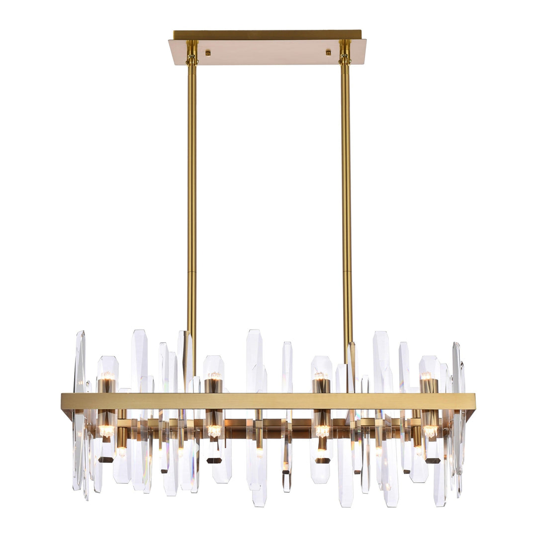 Serena Crystal Chandelier in Satin Gold by Elegant