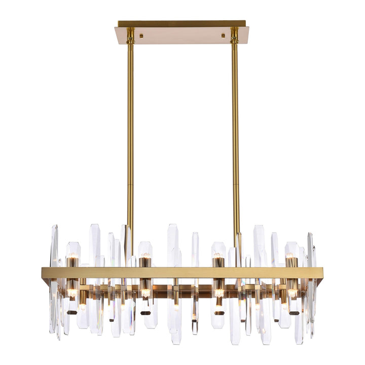 Serena Crystal Chandelier in Satin Gold by Elegant