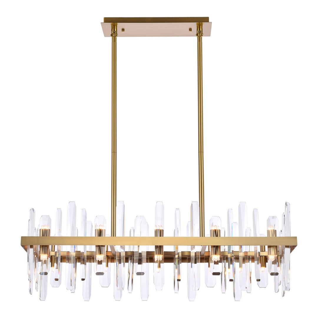 Serena Crystal Chandelier in Satin Gold by Elegant