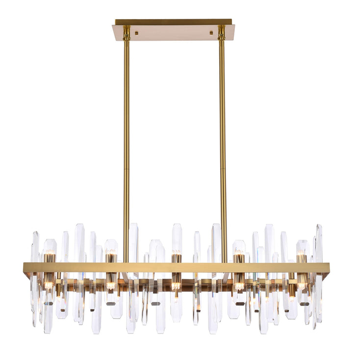 Serena Crystal Chandelier in Satin Gold by Elegant