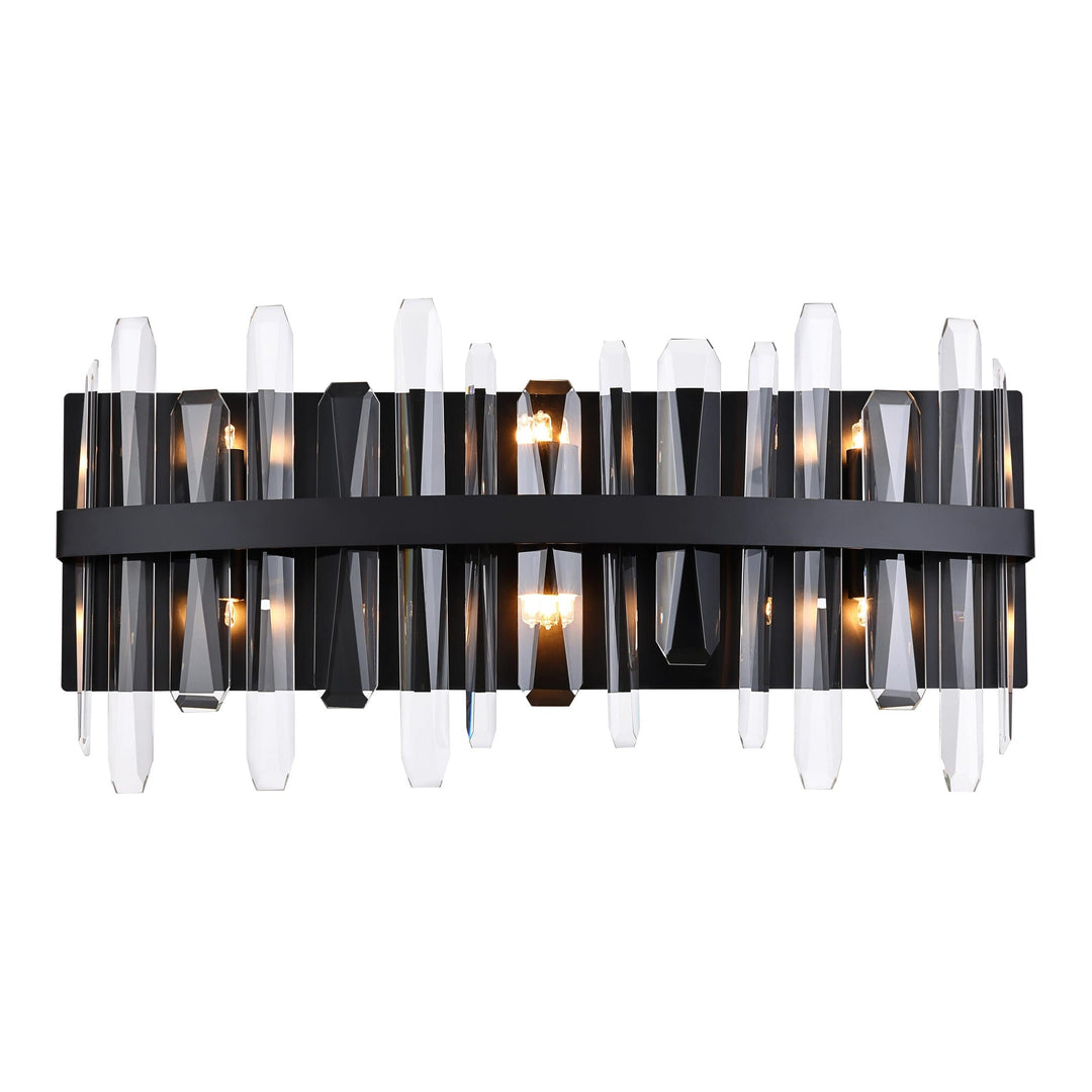 Serena Crystal Vanity Light in Black by Elegant