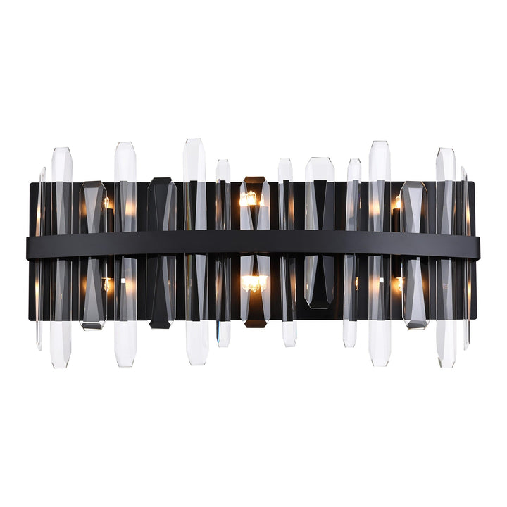 Serena Crystal Vanity Light in Black by Elegant