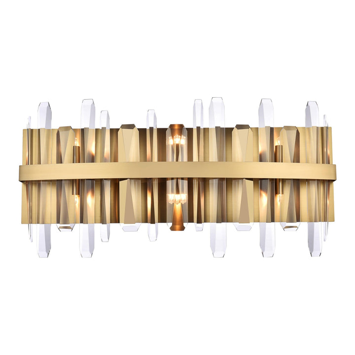 Serena Crystal Vanity Light in Satin Gold by Elegant