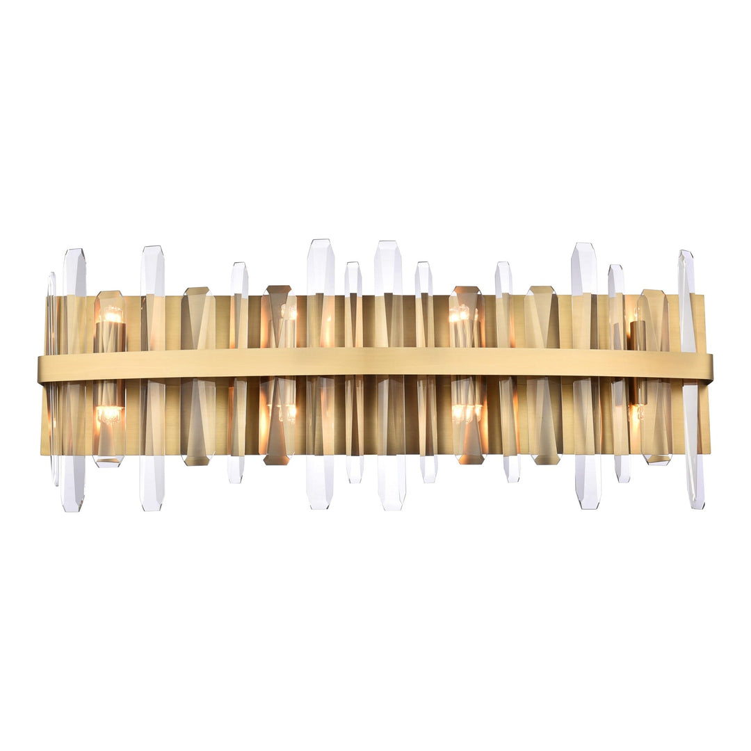 Serena Crystal Vanity Light in Satin Gold by Elegant