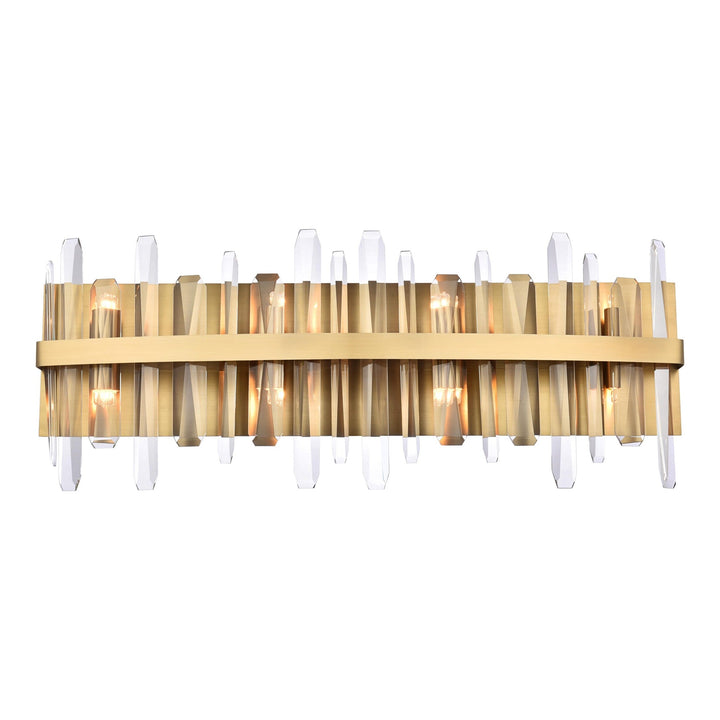 Serena Crystal Vanity Light in Satin Gold by Elegant
