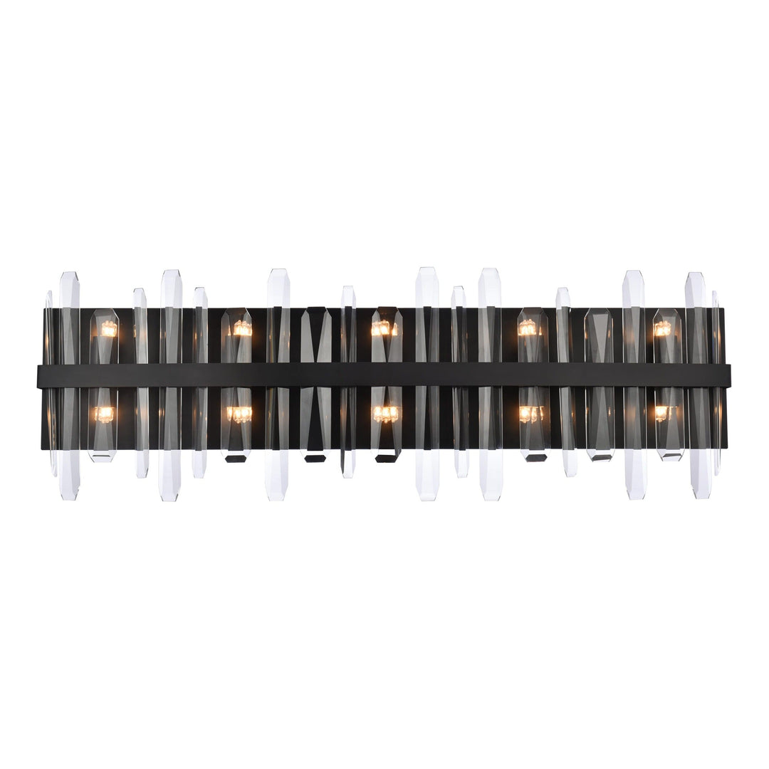 Serena Crystal Vanity Light in Black by Elegant