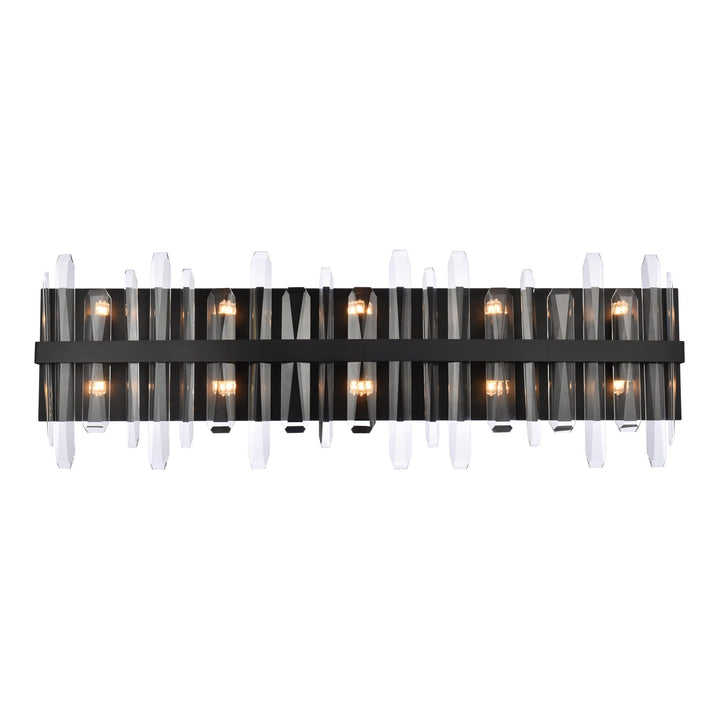 Serena Crystal Vanity Light in Black by Elegant
