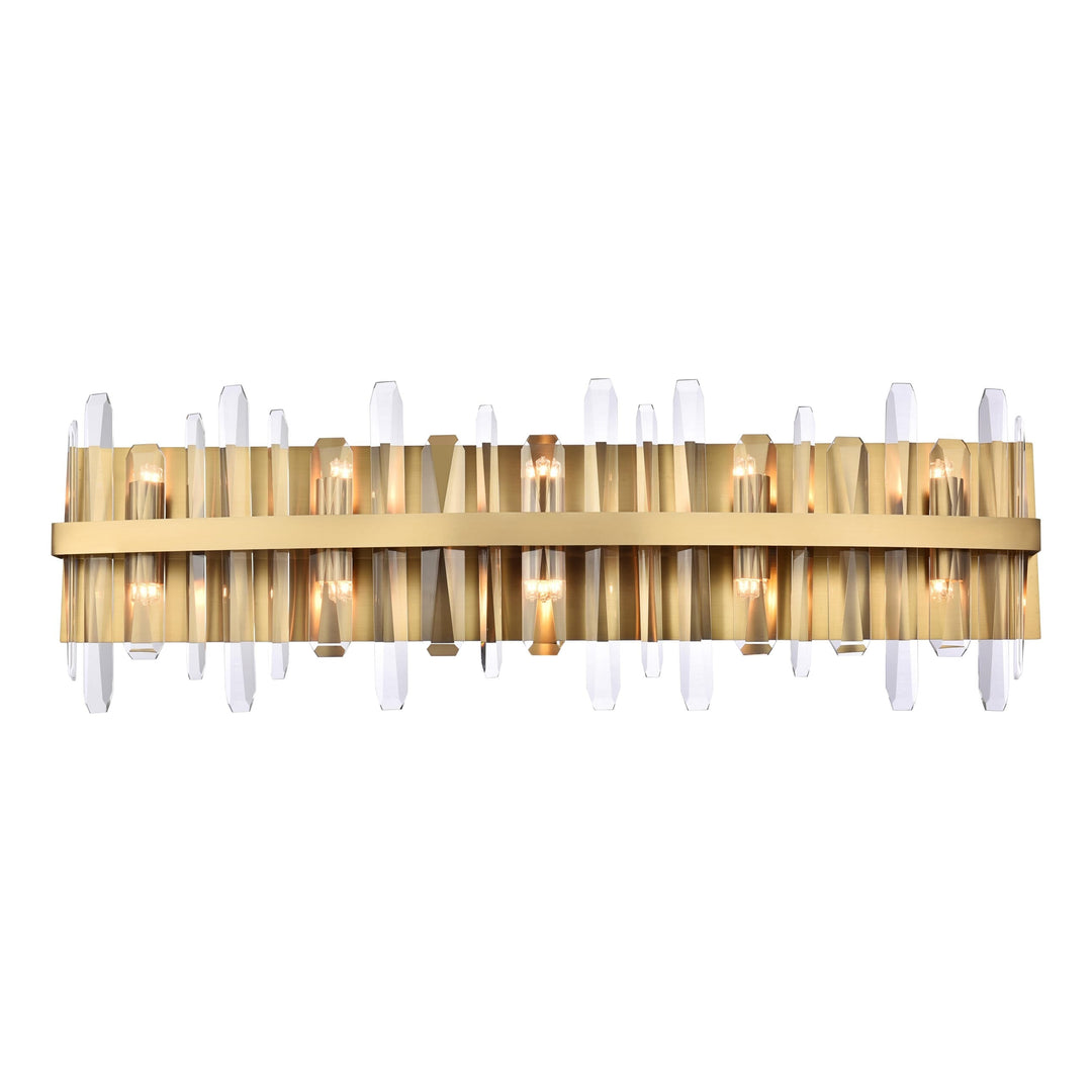 Serena Crystal Vanity Light in Satin Gold by Elegant