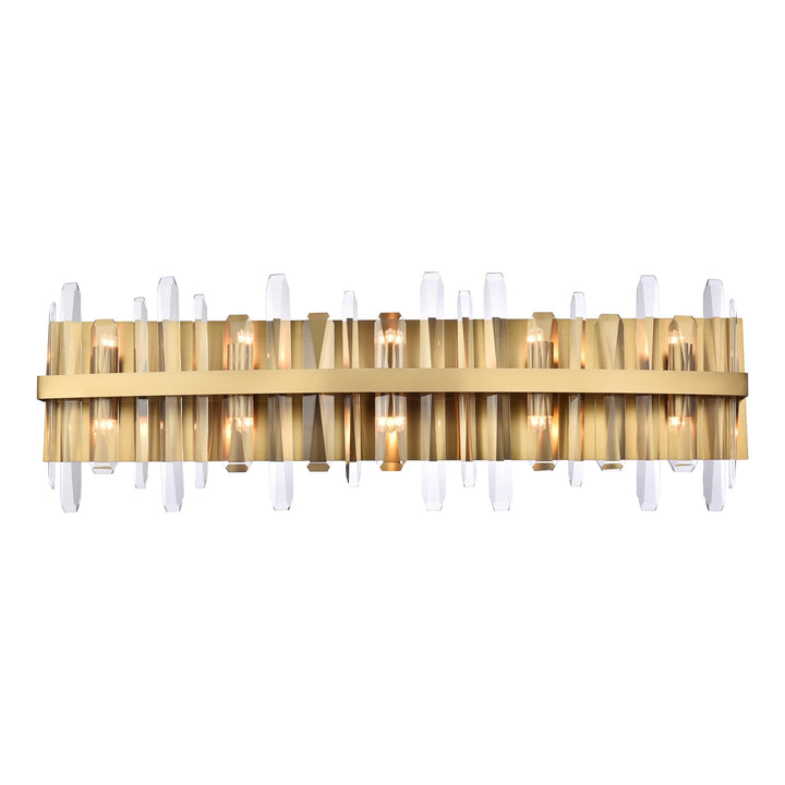 Serena Crystal Vanity Light in Satin Gold by Elegant