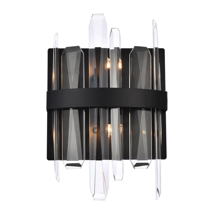 Serena Crystal Vanity Light in Black by Elegant