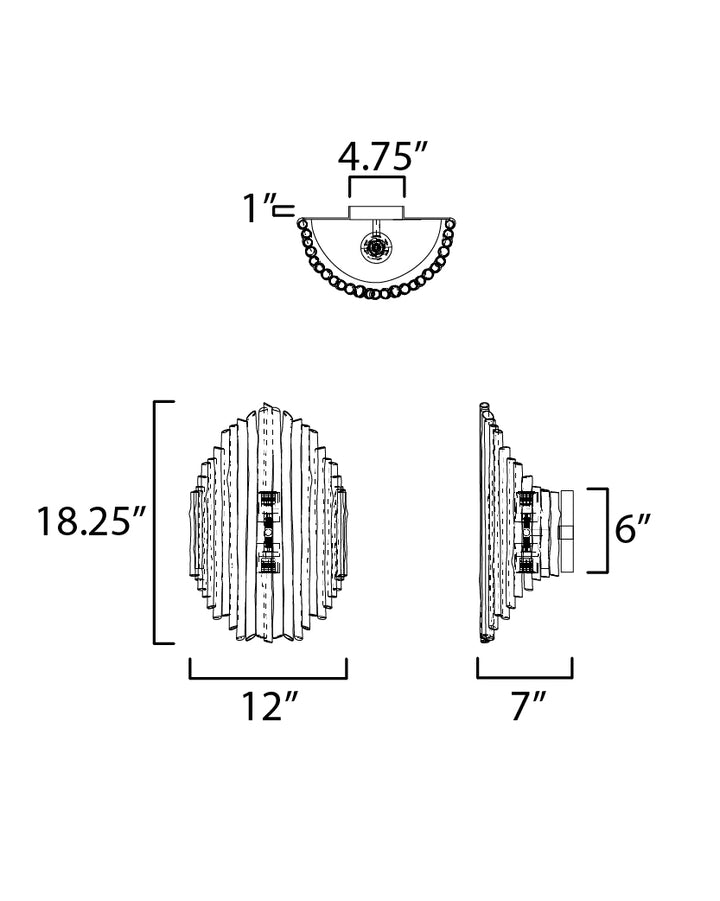 Baywood Wall Sconce dimensions diagram