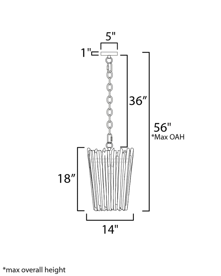 Baywood 1-Light Pendant dimensions diagram