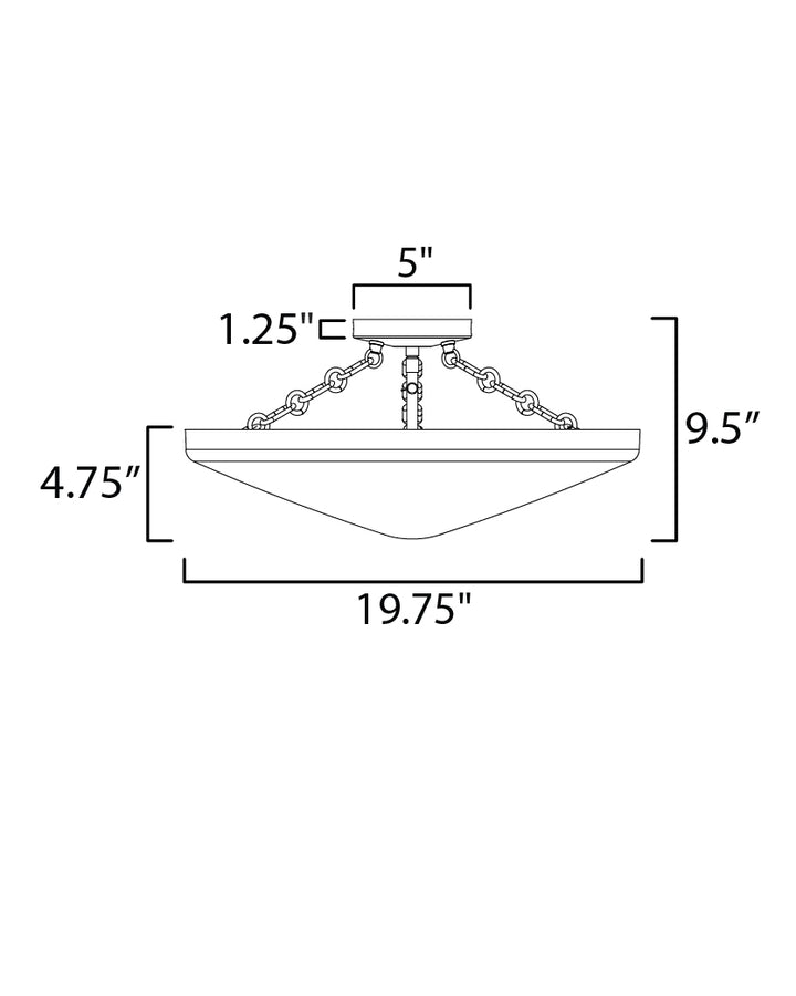 Artemis 3-Light Flush Mount dimensions diagram