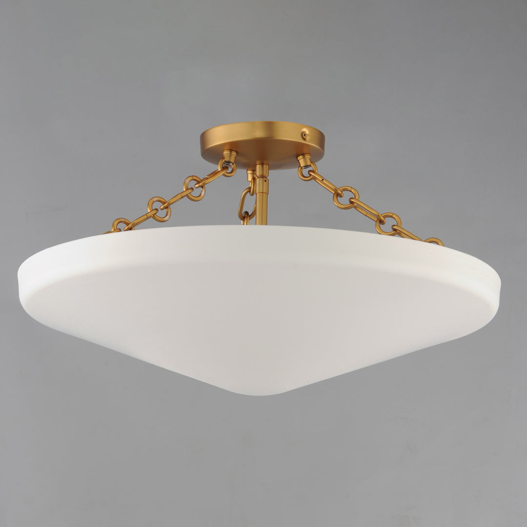 Artemis 3-Light Flush Mount White / Natural Aged Brass alternate view