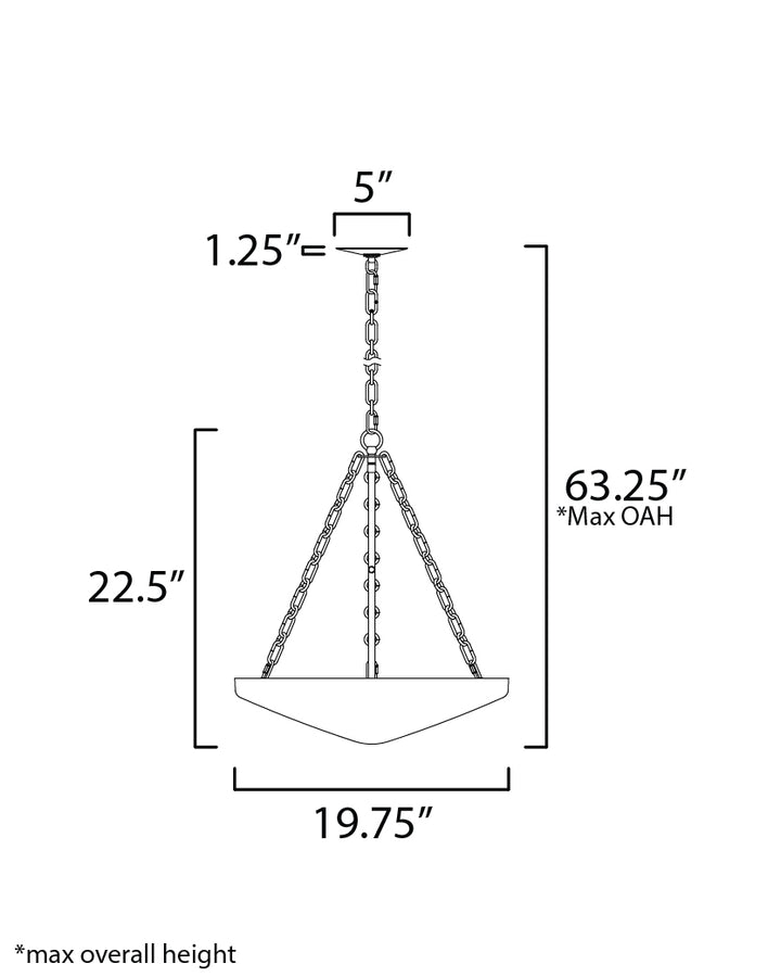 Artemis Pendant dimensions diagram