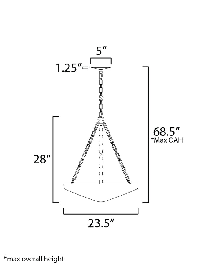 Artemis Pendant dimensions diagram