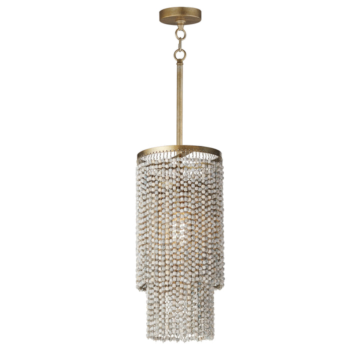 Fontaine 1-Light Pendant Weathered Wood / Golden Silver