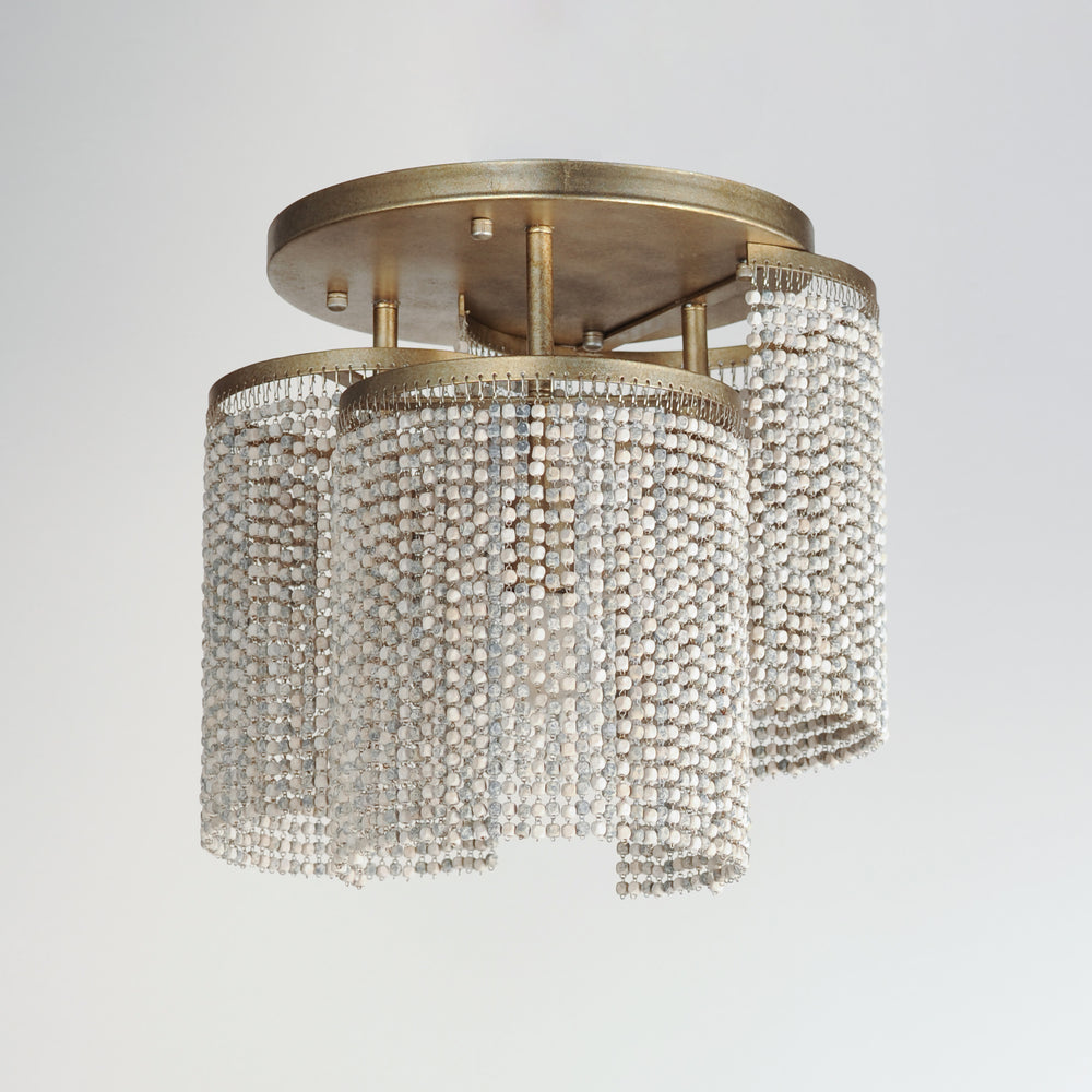 Fontaine 3-Light Flush Mount Weathered Wood / Golden Silver alternate view