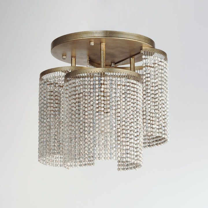 Fontaine 3-Light Flush Mount Weathered Wood / Golden Silver alternate view