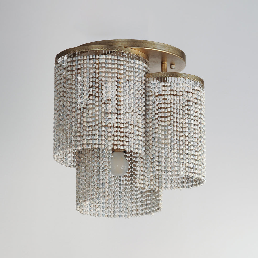 Fontaine 3-Light Flush Mount Weathered Wood / Golden Silver alternate view