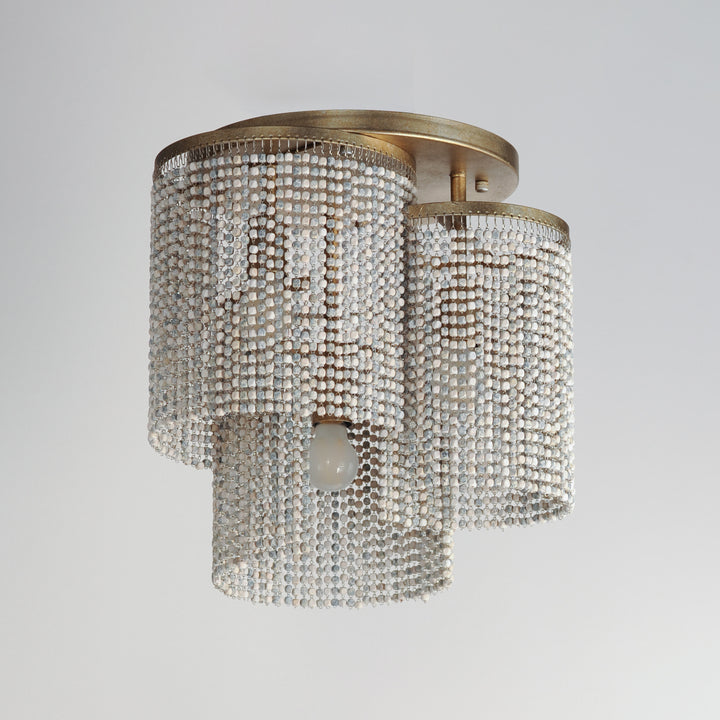 Fontaine 3-Light Flush Mount Weathered Wood / Golden Silver alternate view