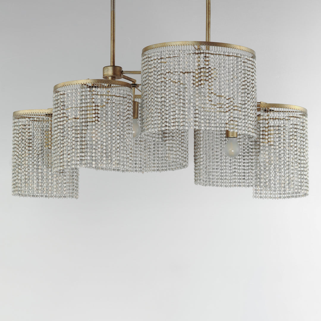 Fontaine 6-Light Linear Pendant Weathered Wood / Golden Silver alternate view