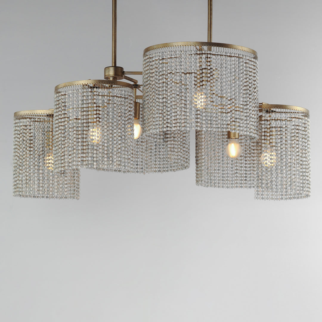 Fontaine 6-Light Linear Pendant Weathered Wood / Golden Silver alternate view