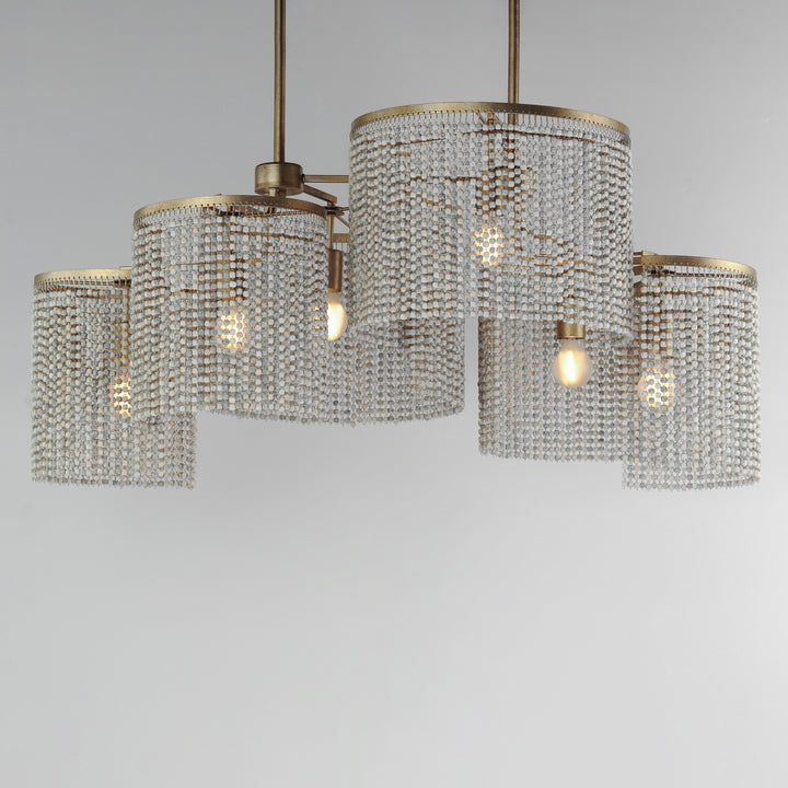 Fontaine 6-Light Linear Pendant Weathered Wood / Golden Silver alternate view