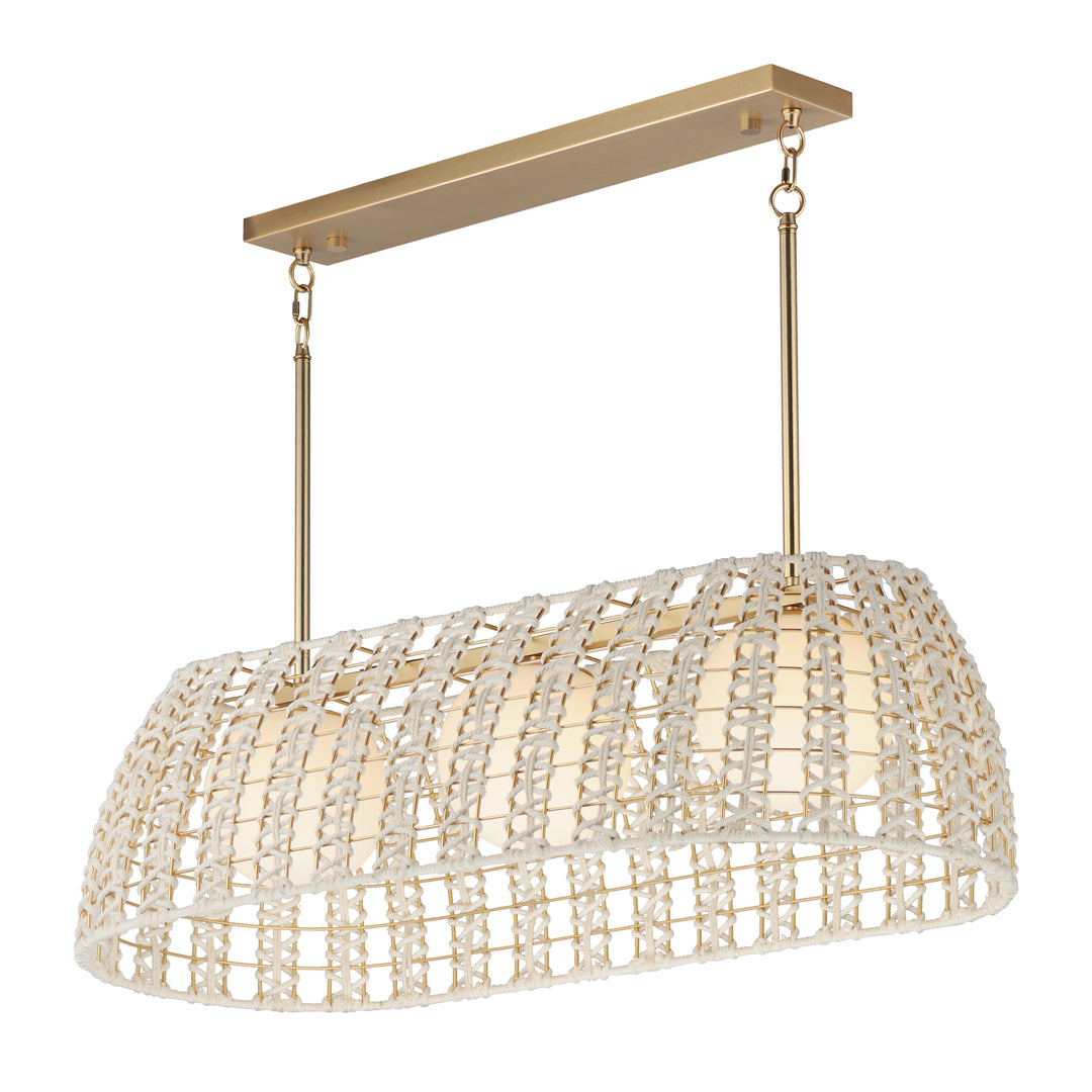 Macrame 3-Light Linear Pendant Gold