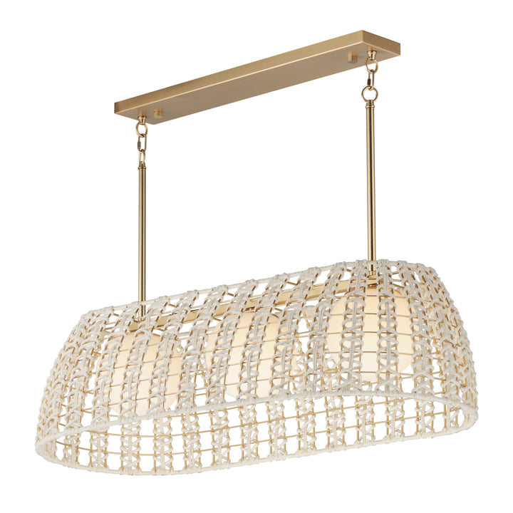 Macrame 3-Light Linear Pendant Gold