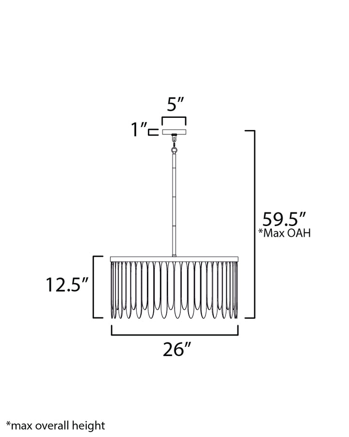 Marimba Pendant dimensions diagram