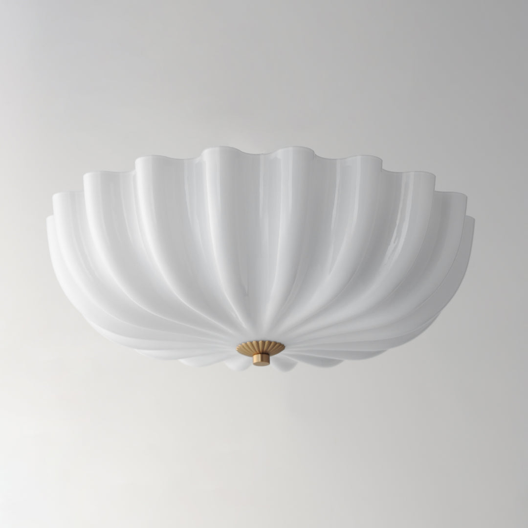 Bundt 15" Flush Mount White / Natural Aged Brass alternate view