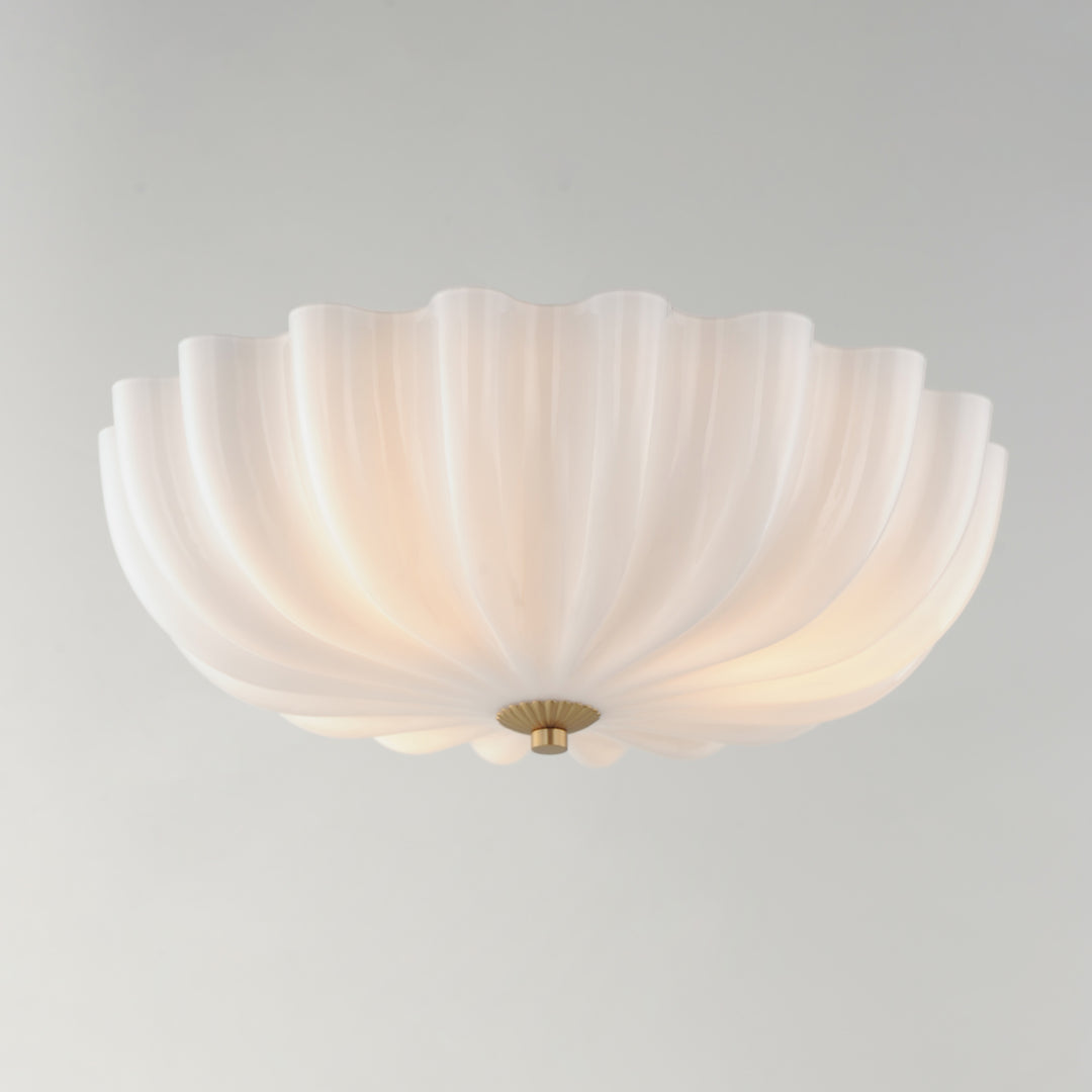 Bundt 15" Flush Mount White / Natural Aged Brass alternate view