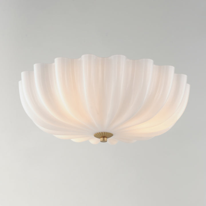 Bundt 15" Flush Mount White / Natural Aged Brass alternate view