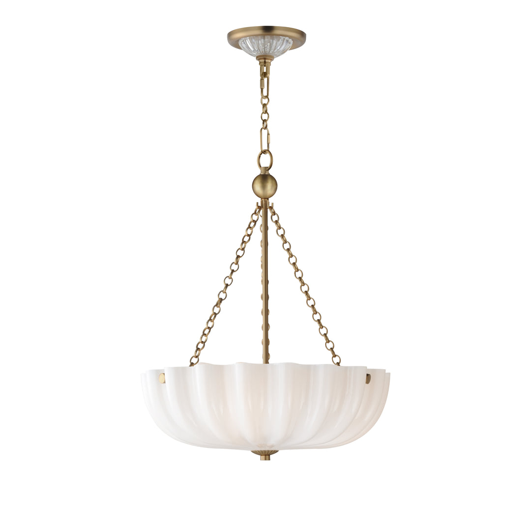 Bundt 15" Pendant / Semi-Flush Mount White / Natural Aged Brass