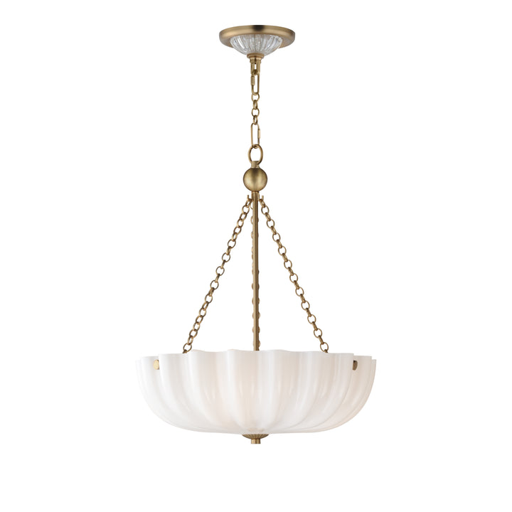Bundt 15" Pendant / Semi-Flush Mount White / Natural Aged Brass