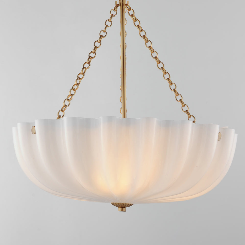 Bundt 17.5" Pendant / Semi-Flush Convertible White / Natural Aged Brass alternate view