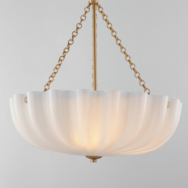Bundt 17.5" Pendant / Semi-Flush Convertible White / Natural Aged Brass alternate view