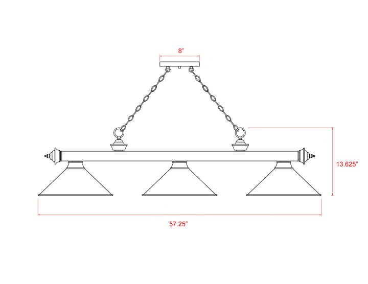Cordon - 3 Light Billiard Light (2306-3BP-RB15)