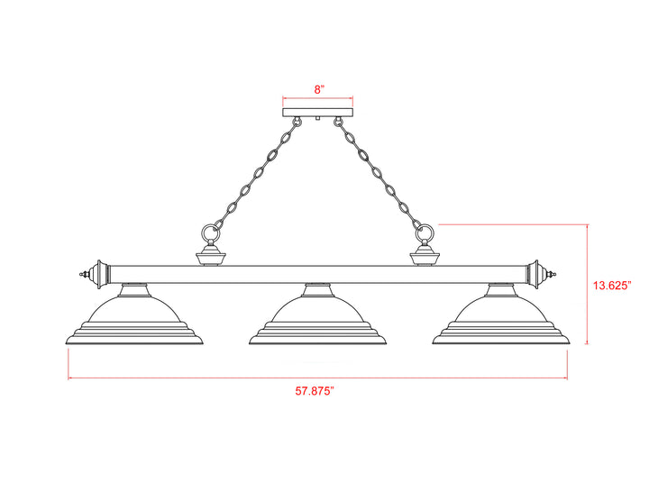 Cordon - 3 Light Billiard Light (2306-3MB-RB)