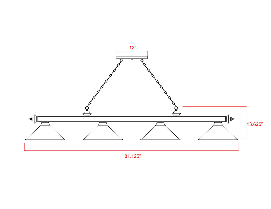 Cordon - 4 Light Billiard Light (2306-4BRZ-AGM14)